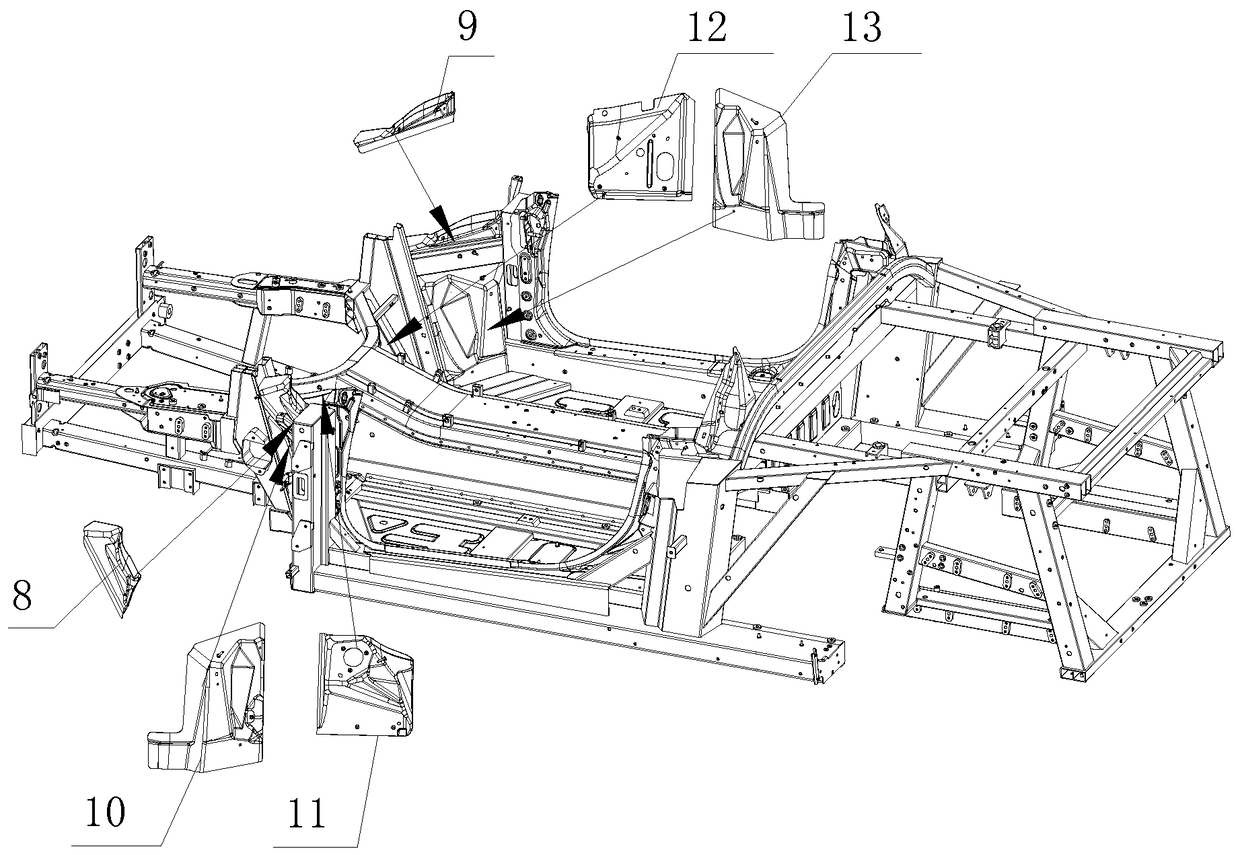 Welding method of frame type aluminum alloy vehicle body assembly