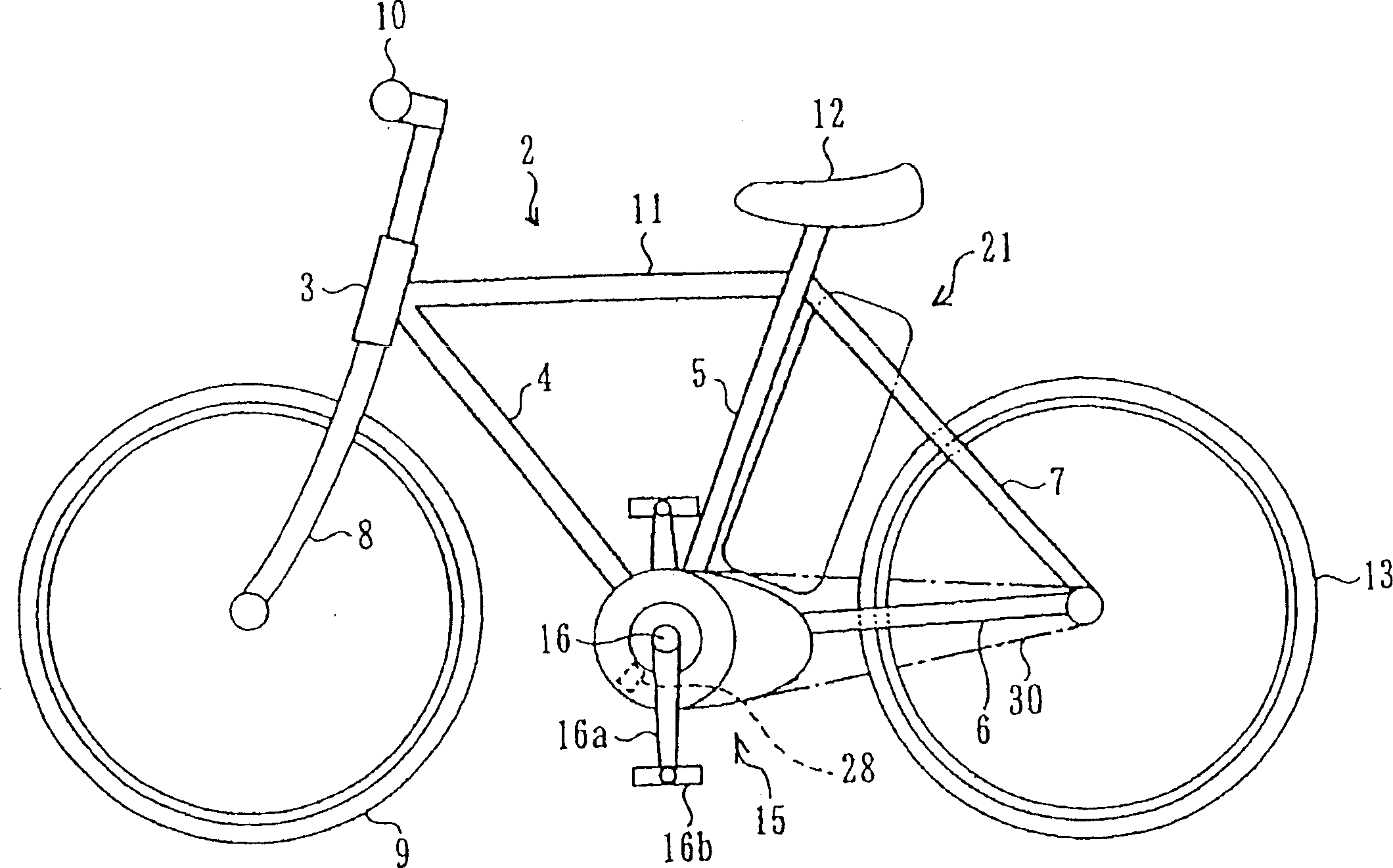 Auxiliary power driven vehicle