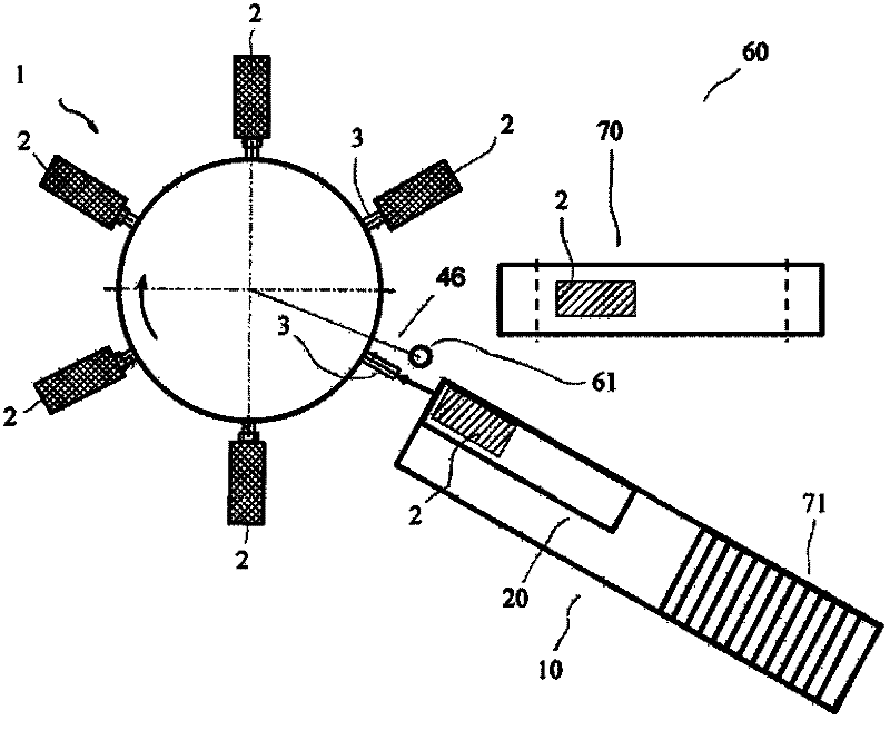 Device and method for fitting sacks