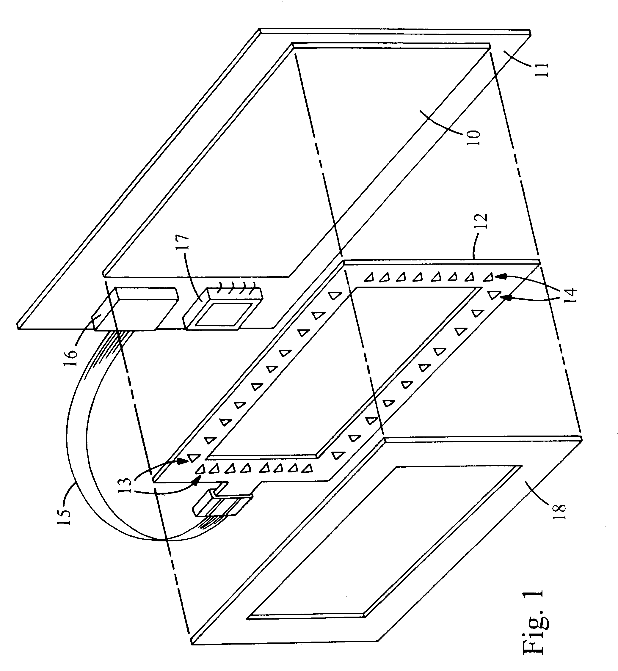 Cross-point matrix for infrared touchscreen