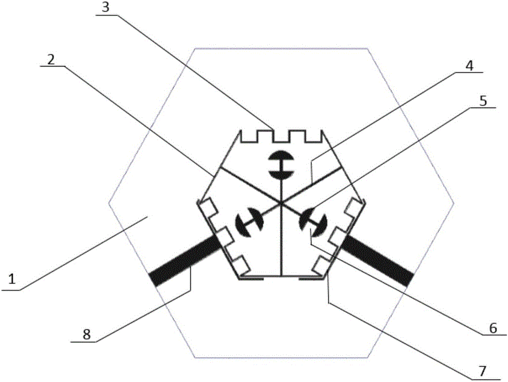 A Miniaturized Hexagonal Three-mode Filter Based on Central Branch Loading