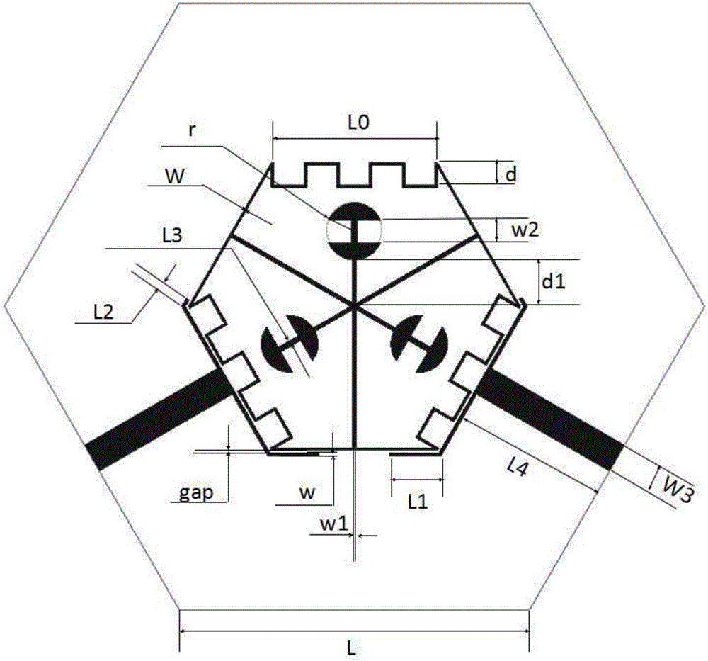 A Miniaturized Hexagonal Three-mode Filter Based on Central Branch Loading