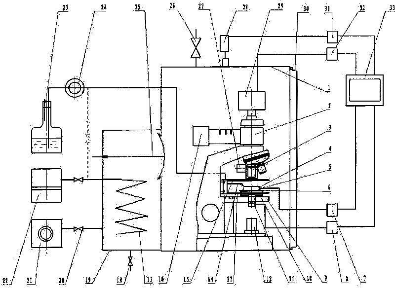 Vacuum low temperature microscopic visualizer