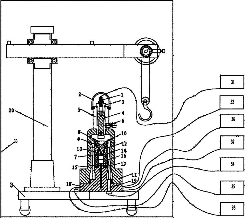 Device for testing influence of multiphase flow on tensile strength of rock