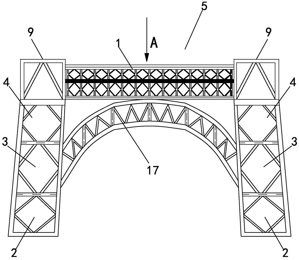 Upper transverse beam and lower transverse beam construction method for bridge cable bent tower