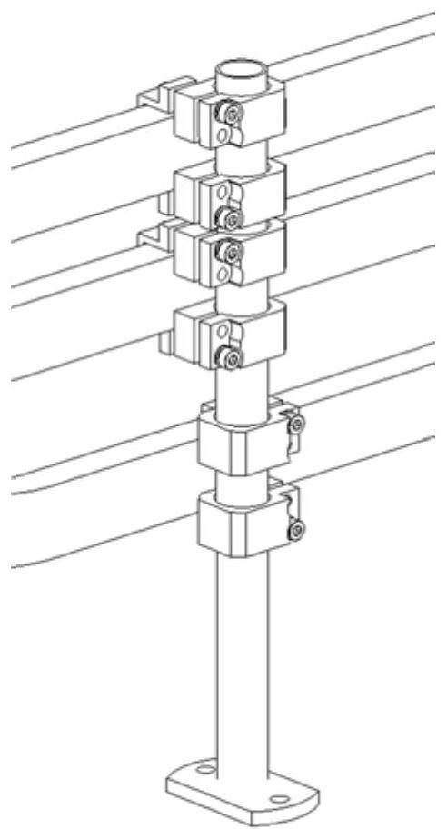 Flange-free waveguide fixing support and installation method