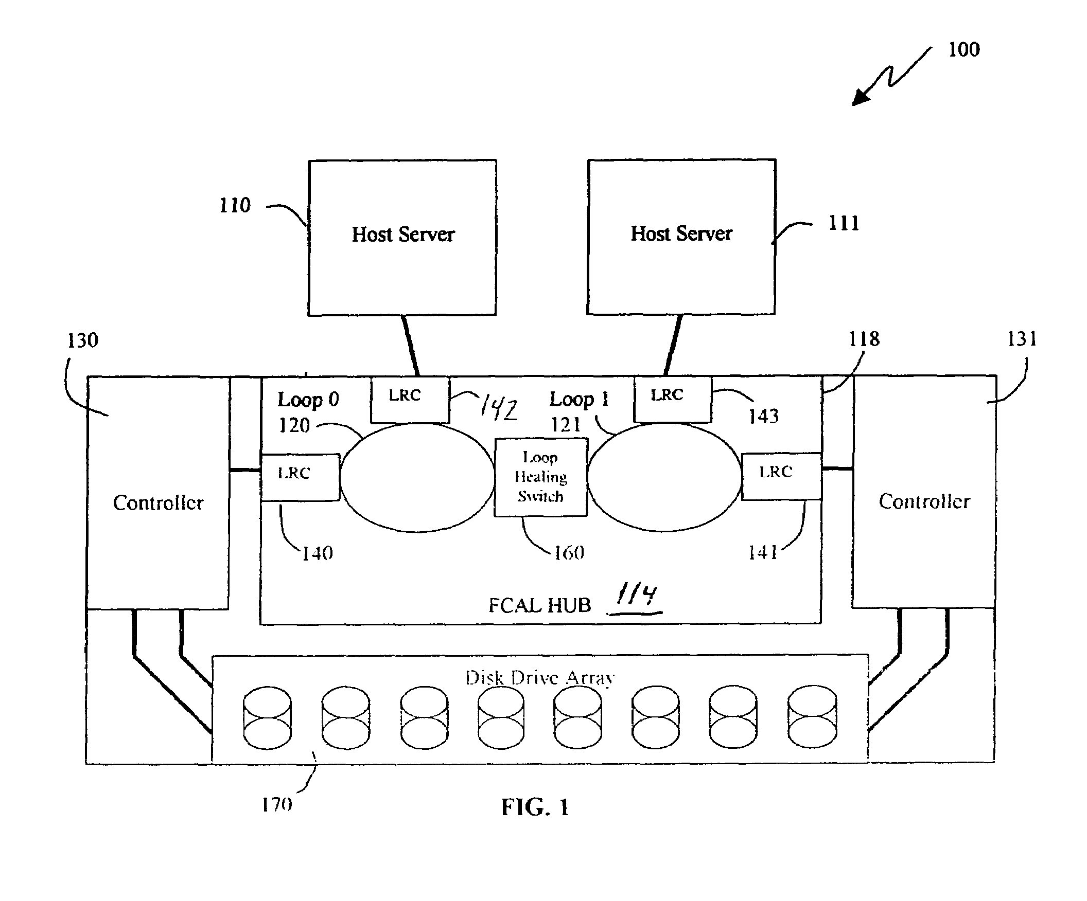 Host interface adaptive hub storage system