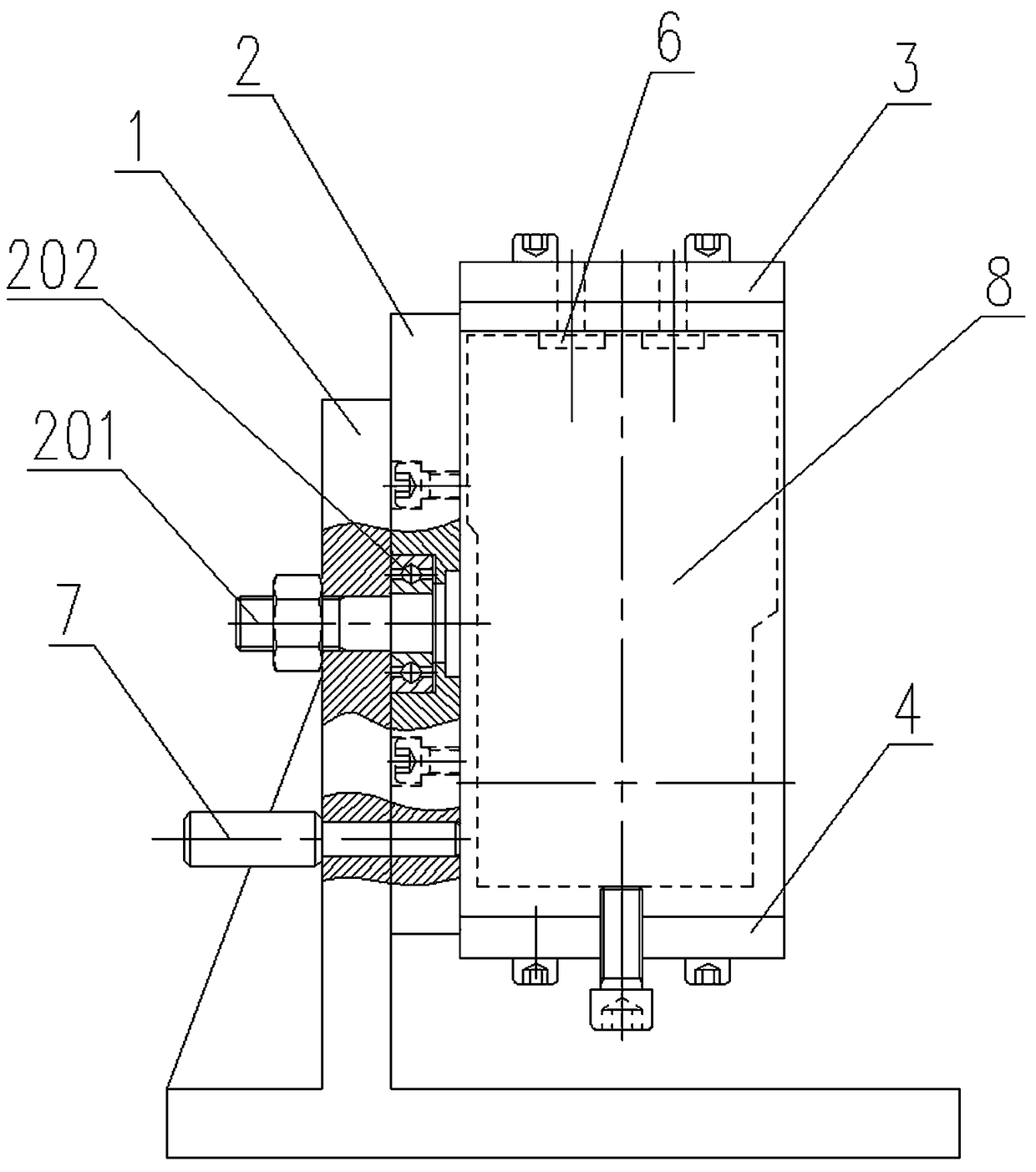 Clamp special for machining valve block of pneumatic roof bolter