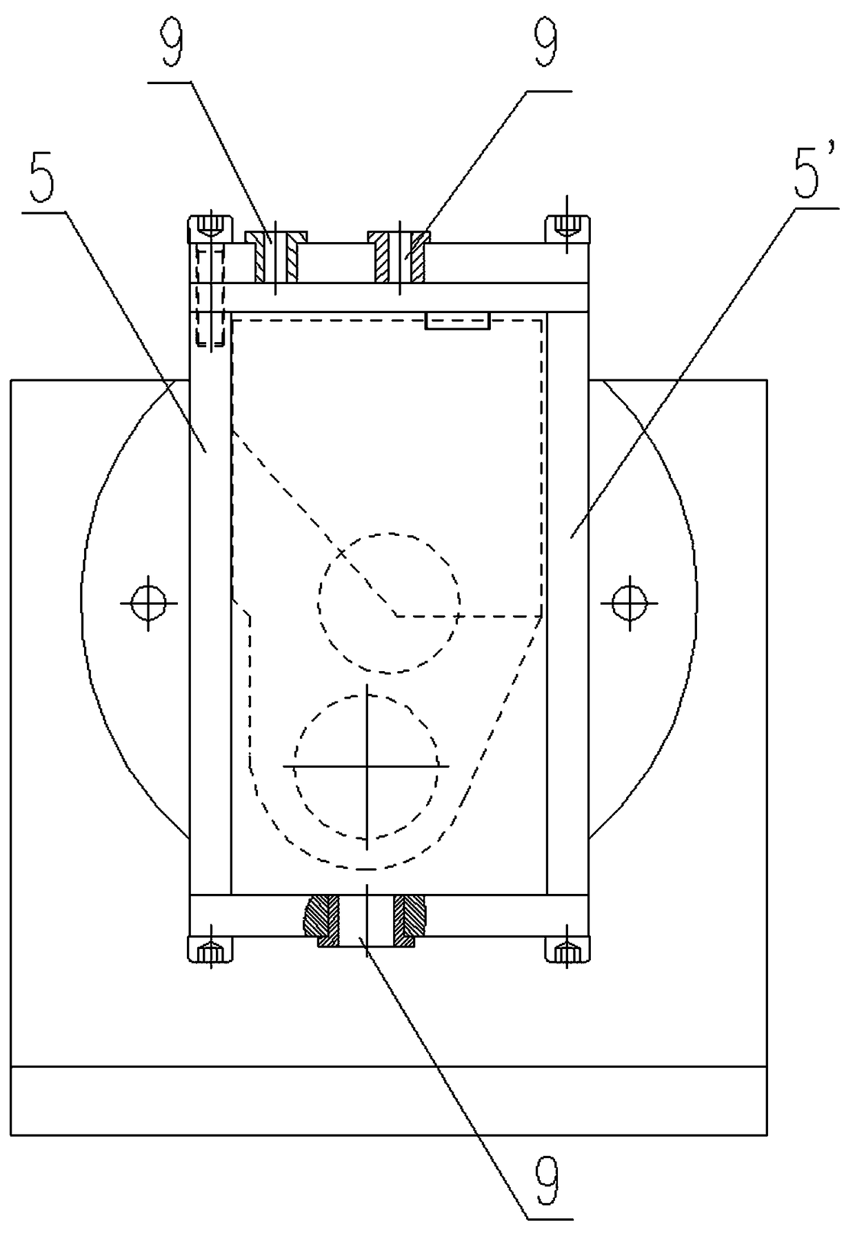 Clamp special for machining valve block of pneumatic roof bolter