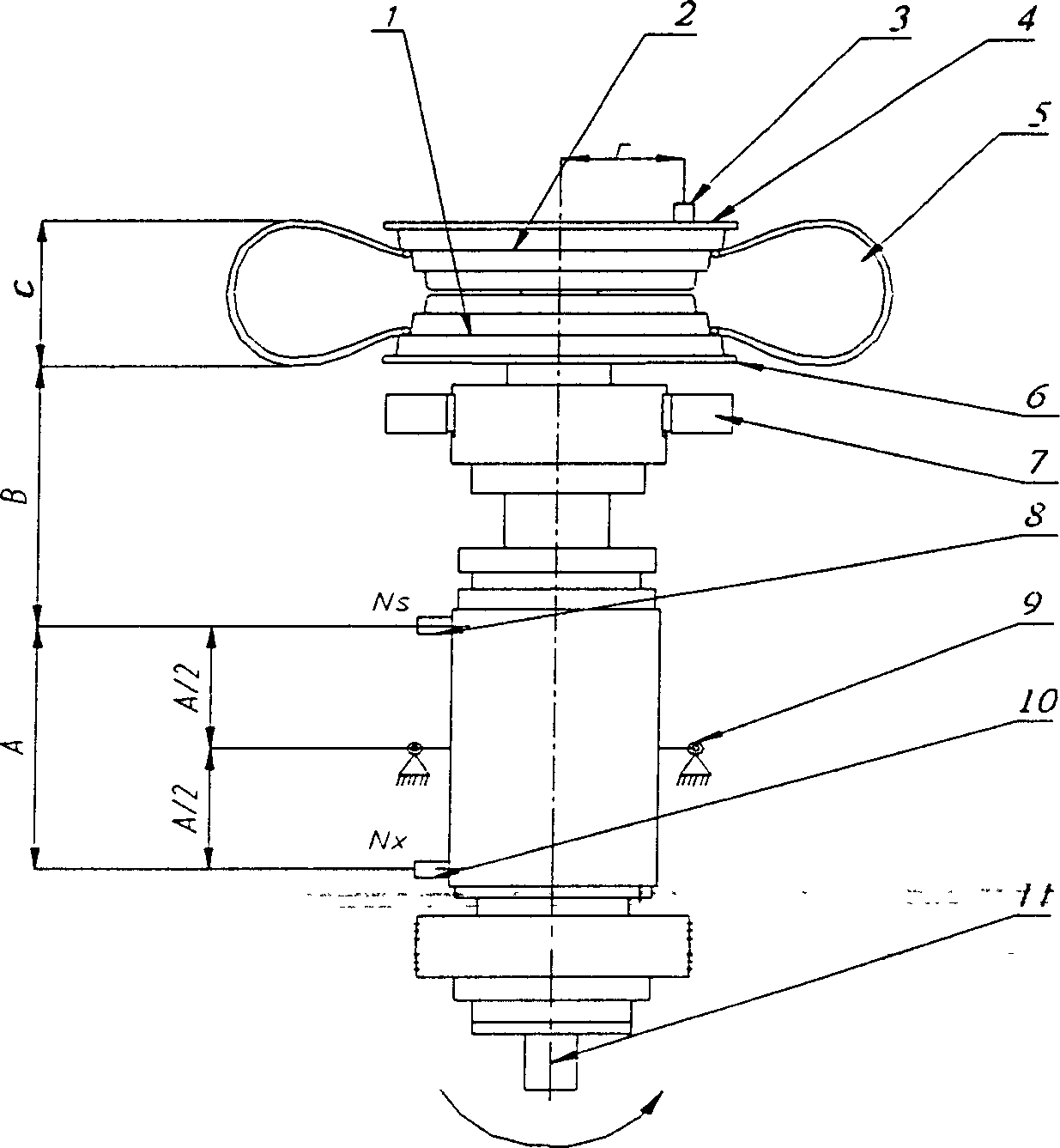 Method for measuring type dynamic balance unbalance amount