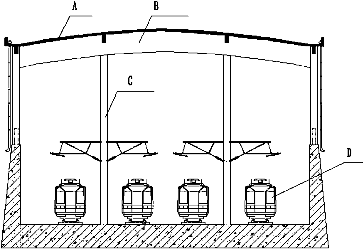 Station canopy construction movable framework and station canopy construction method