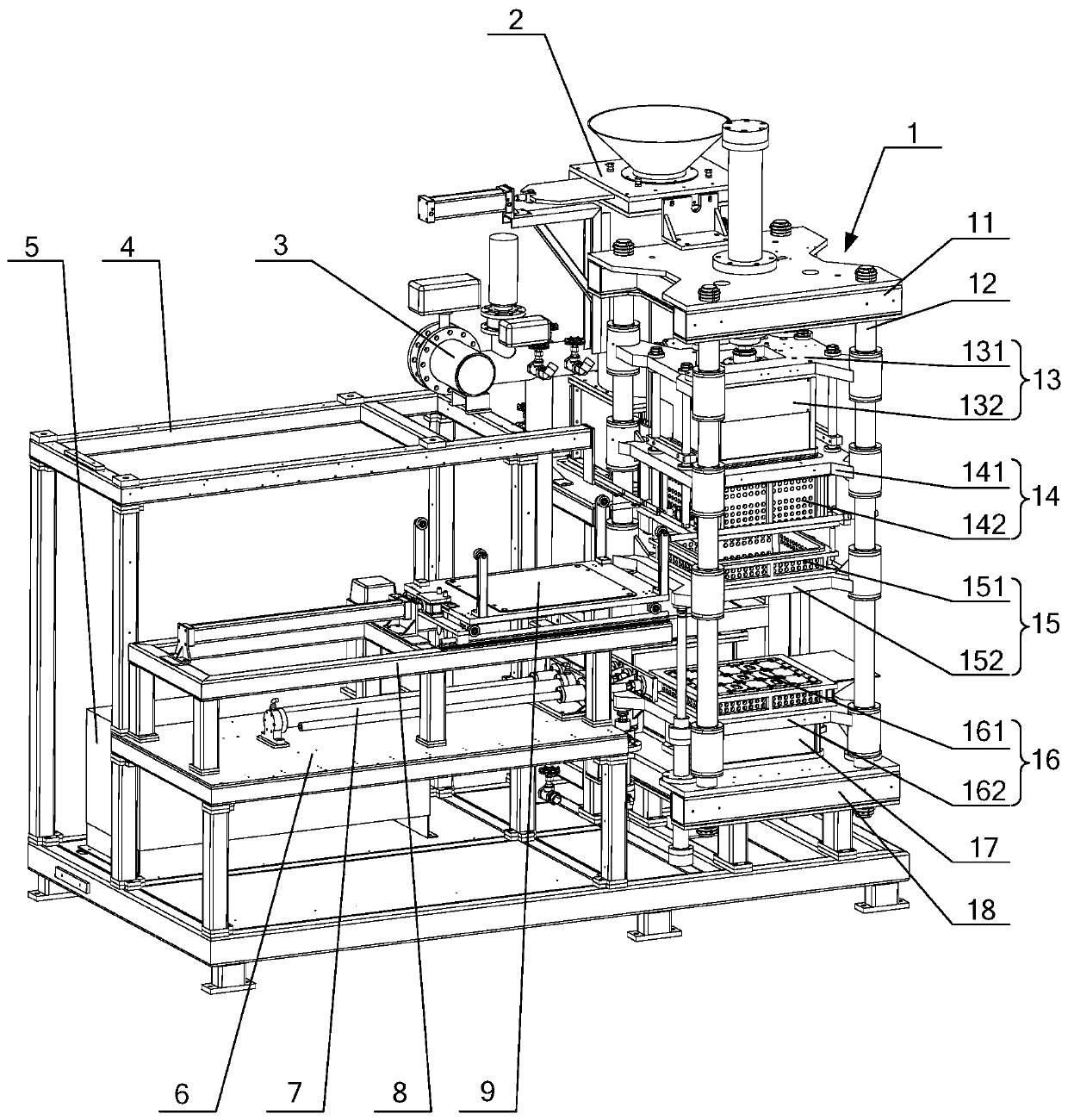 Up-down opposite jetting removable flask molding machine