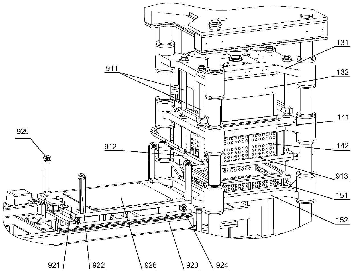 Up-down opposite jetting removable flask molding machine