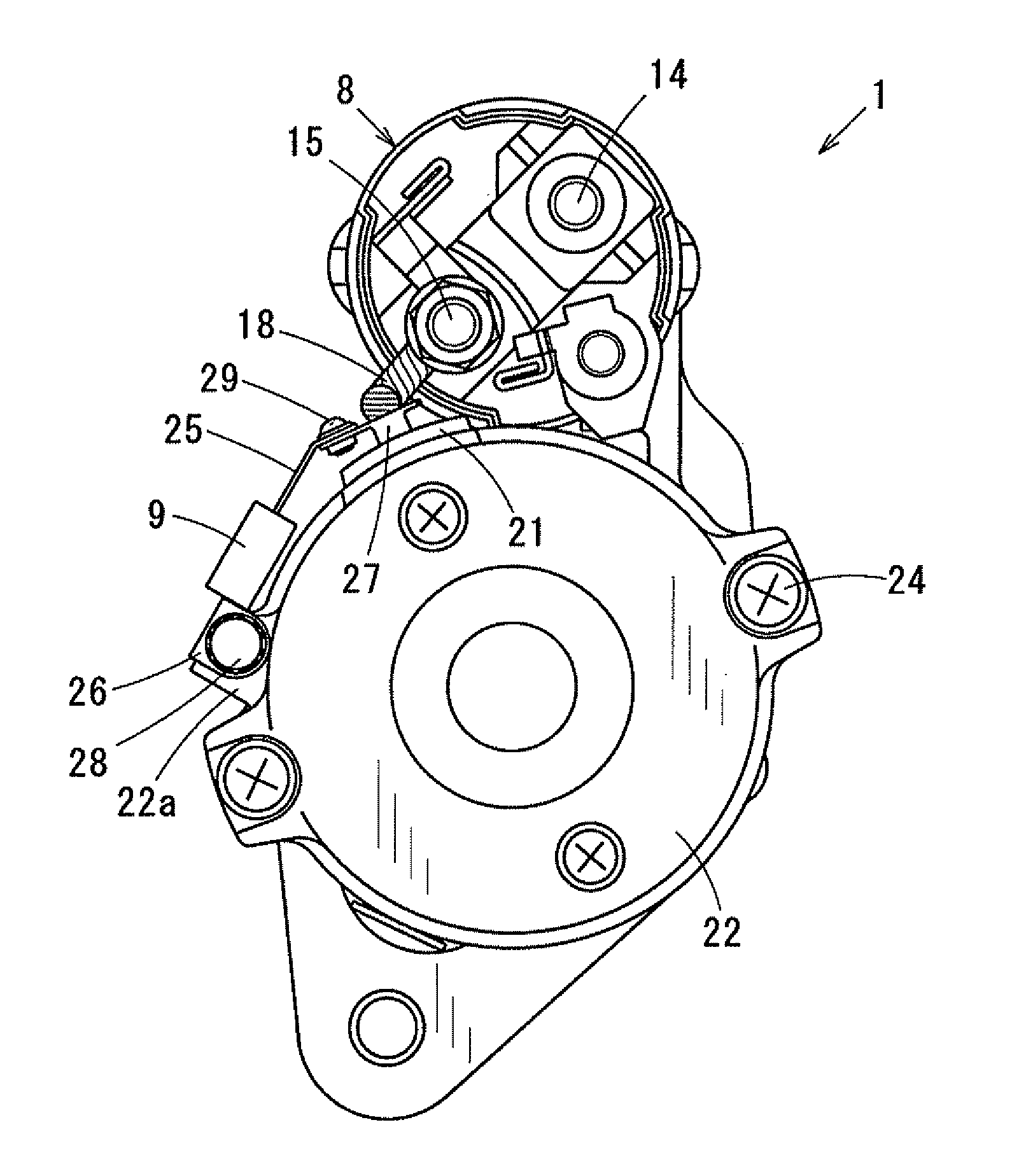 Starter including noise reduction filter