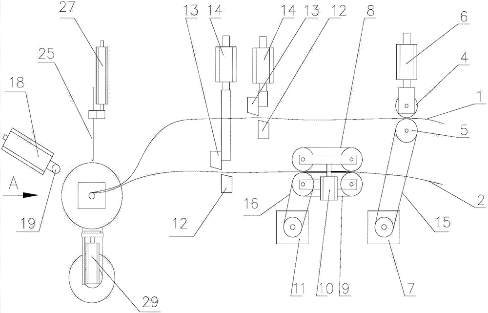 A spiral winding device for making exhaust filter