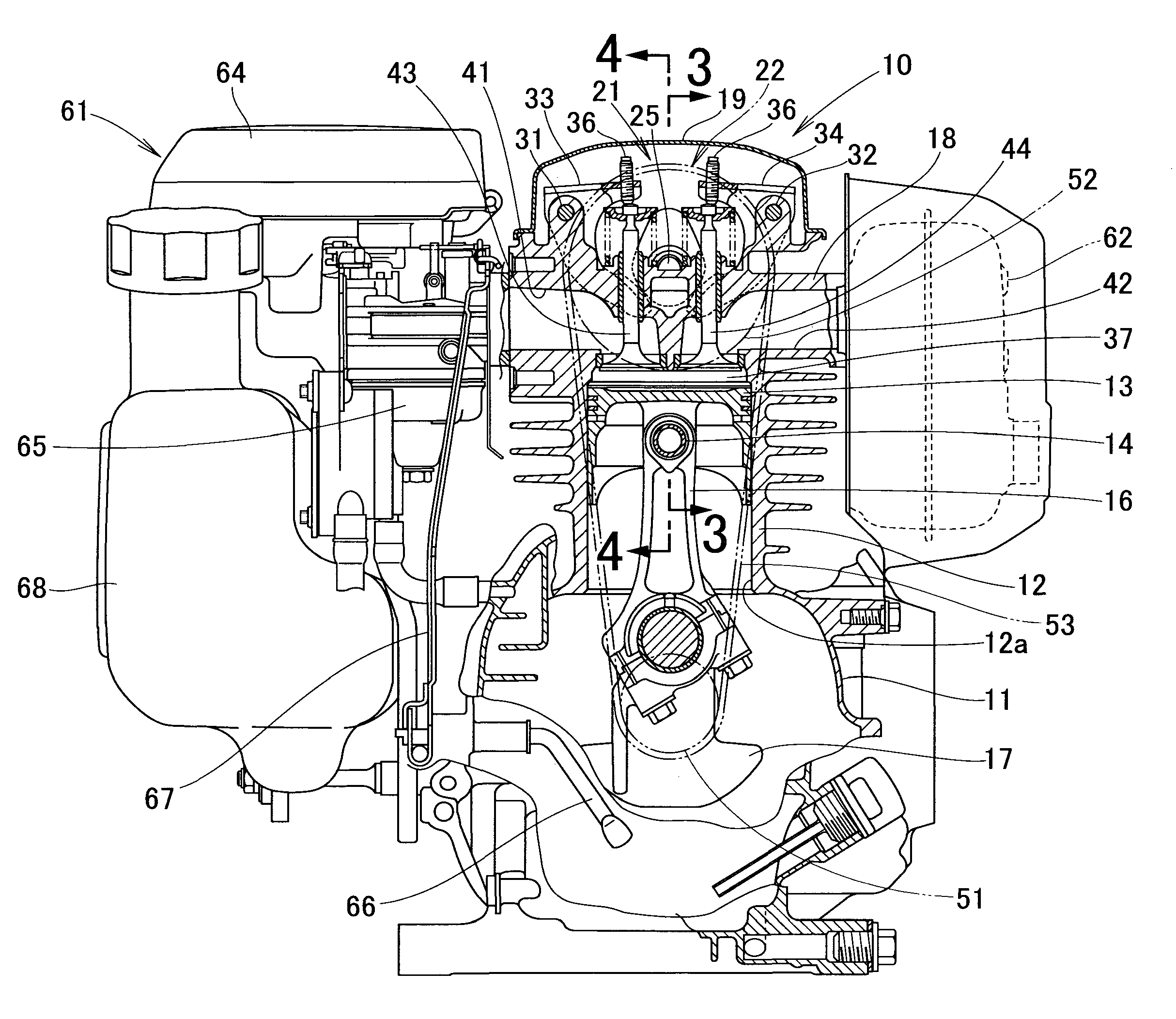 Exhaust gas reflux mechanism for multipurpose engine