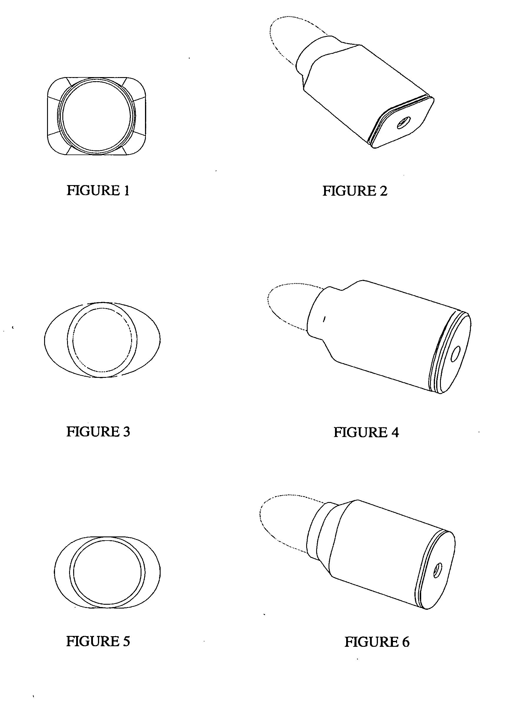 Firearms cartridge with rectangular, rounded oblong, or elliptical casing