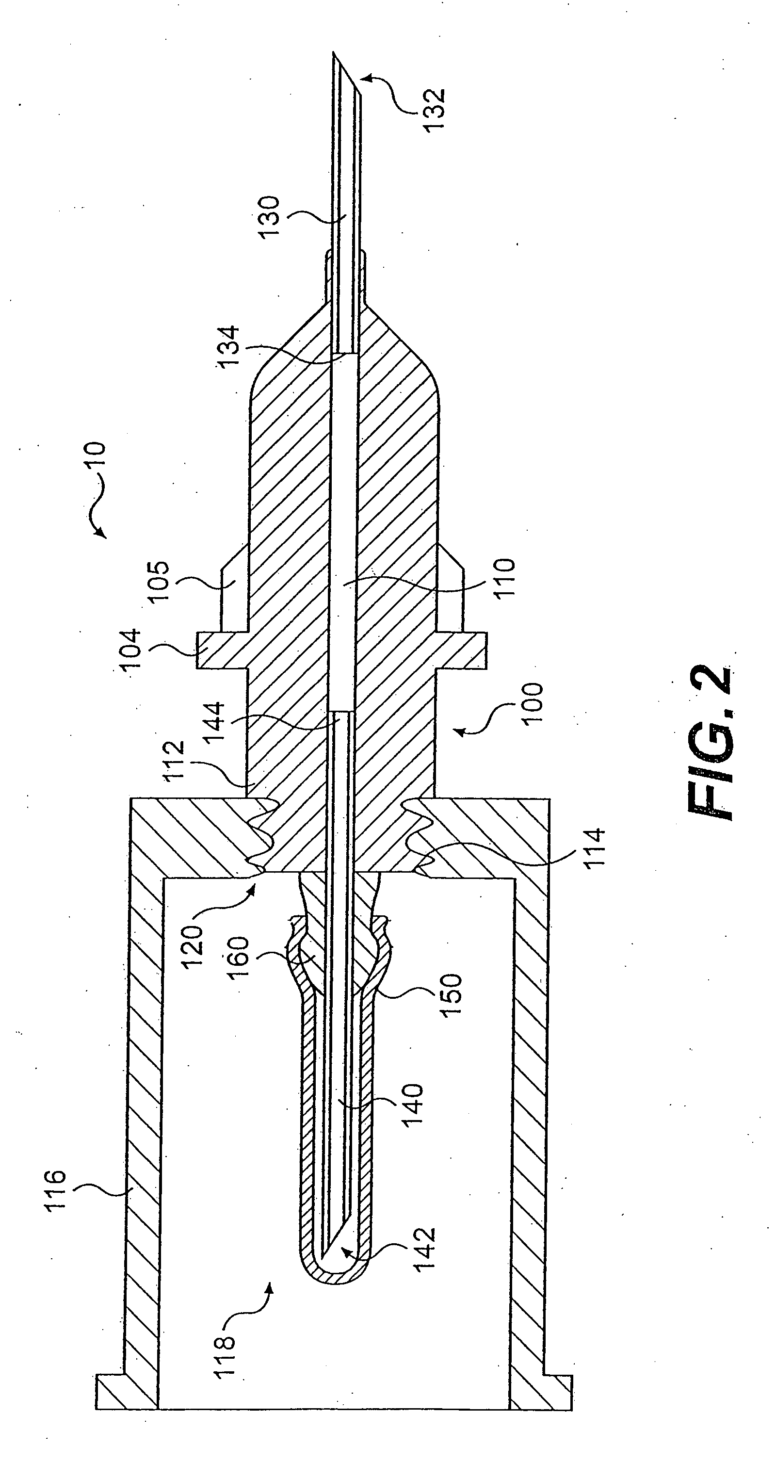 Blood drawing device with flash detection