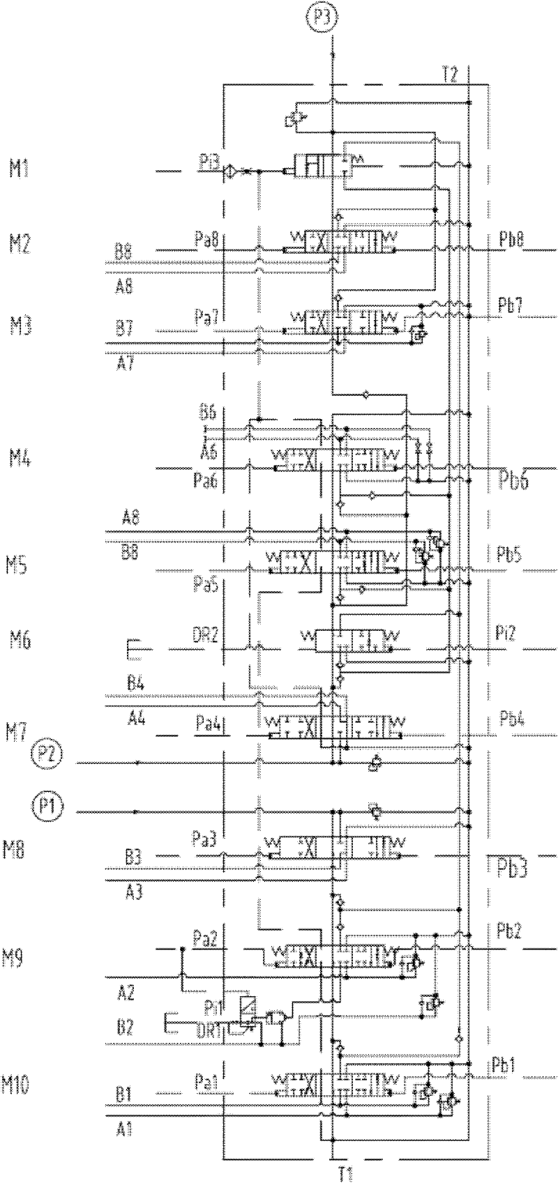 Main valve of small type hydraulic excavator with energy-saving excavation and high-efficient land leveling