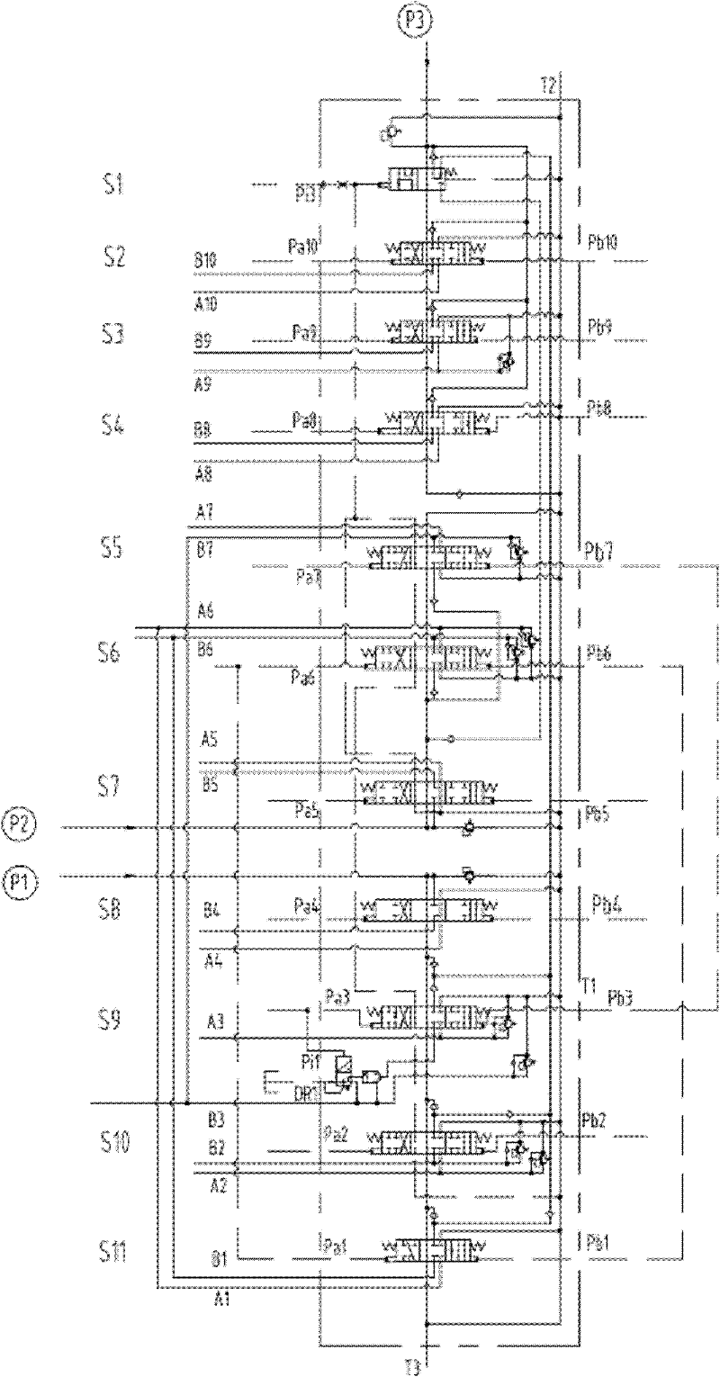 Main valve of small type hydraulic excavator with energy-saving excavation and high-efficient land leveling