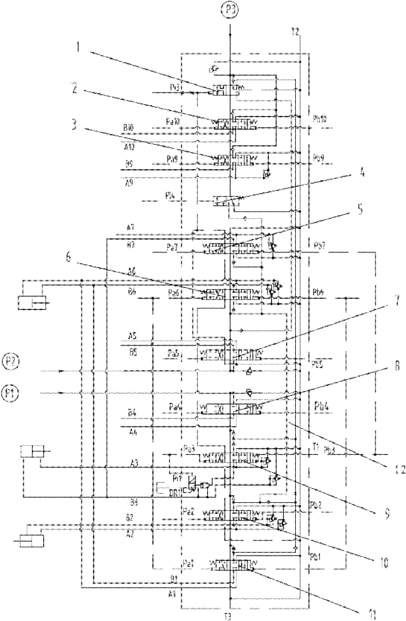 Main valve of small type hydraulic excavator with energy-saving excavation and high-efficient land leveling