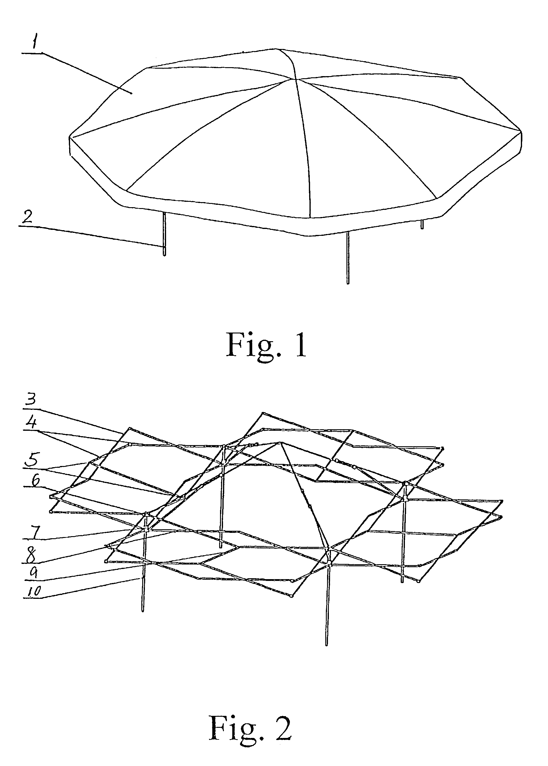 Foldable tent having eaves