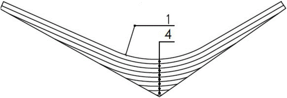 Overbending correcting forming method for variable-section arc glue laminated wood member