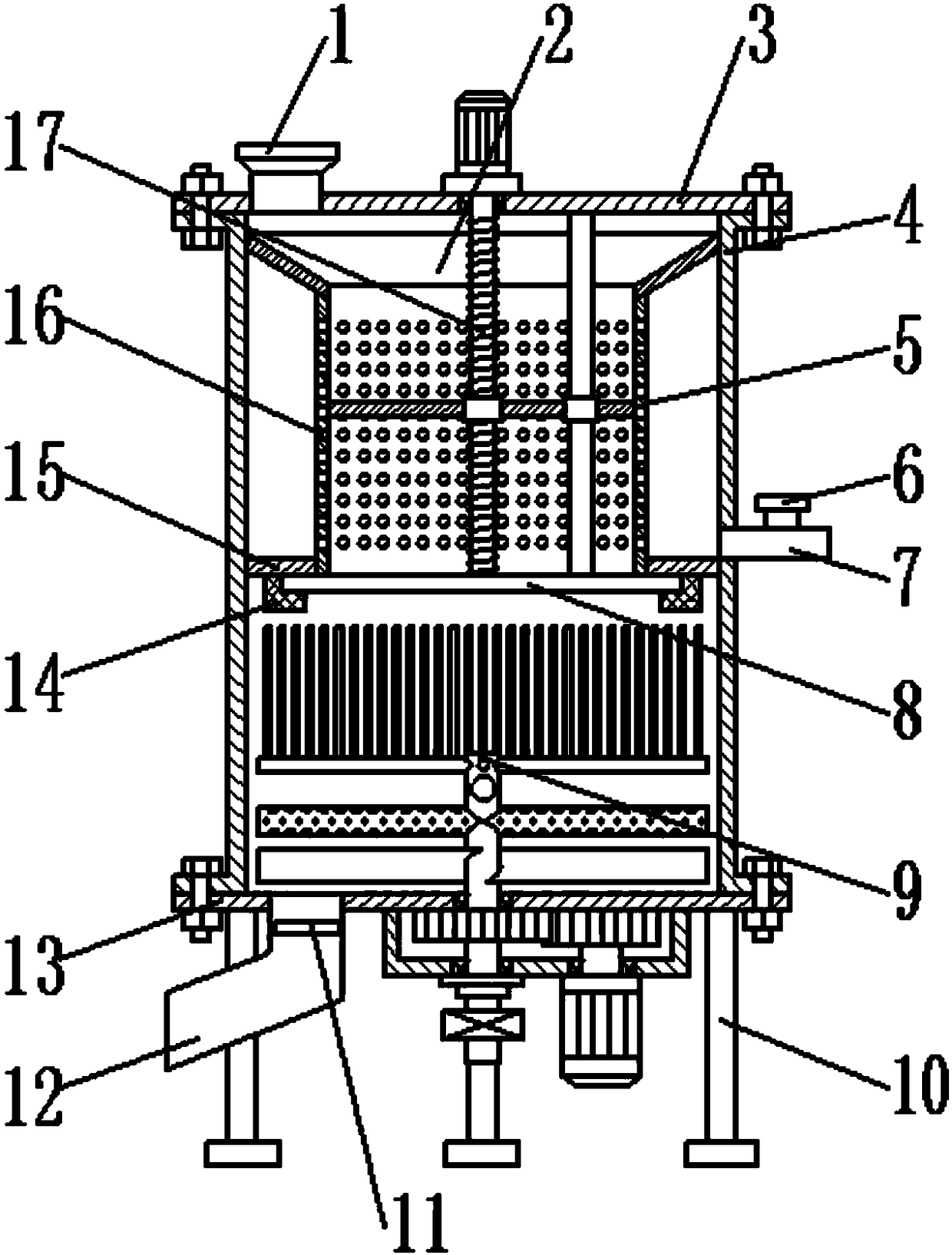 Chemical material extrusion dehydration and drying integration equipment