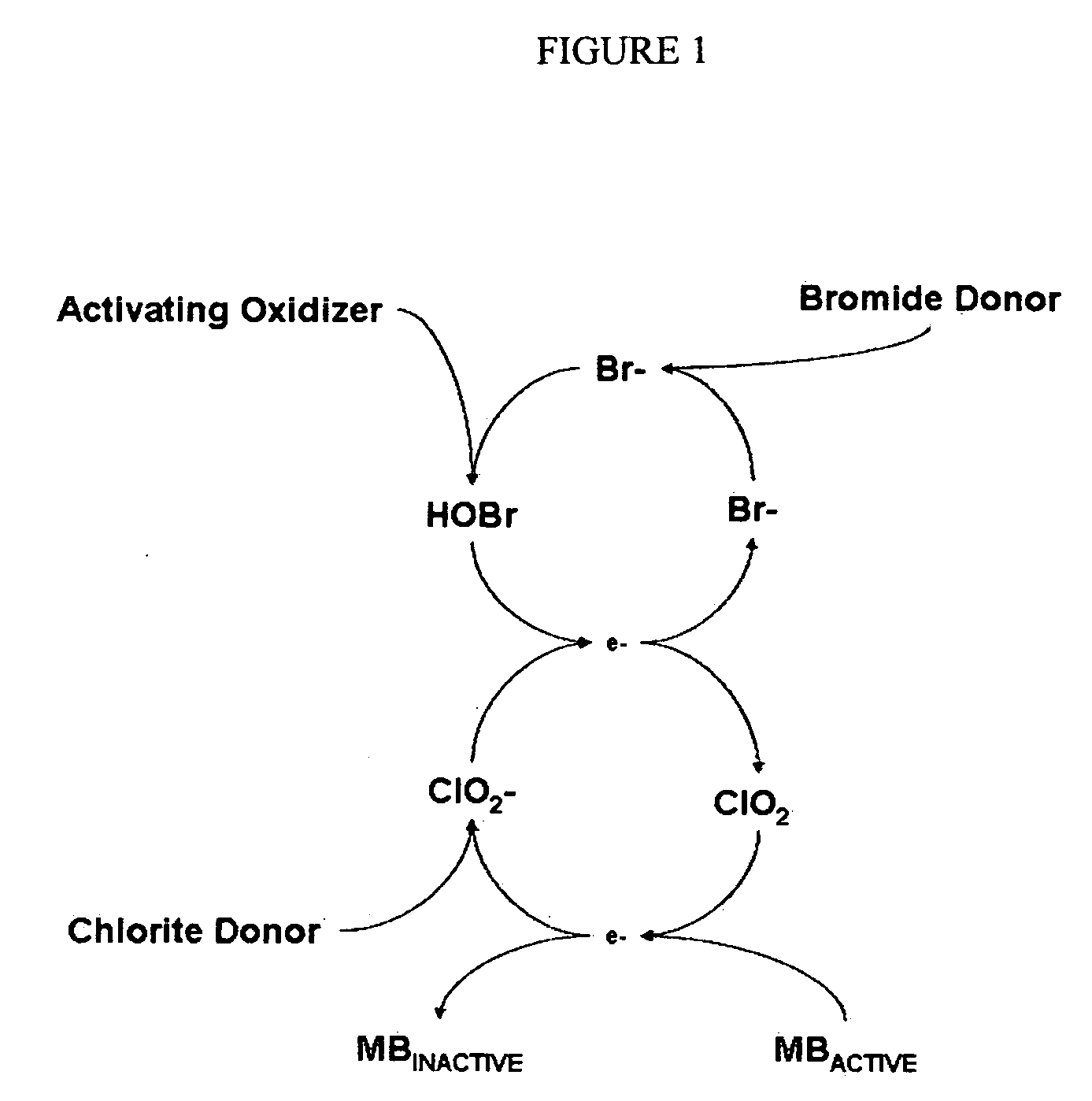 Cyclic process for the efficient generation of chlorine dioxide in dilute solutions