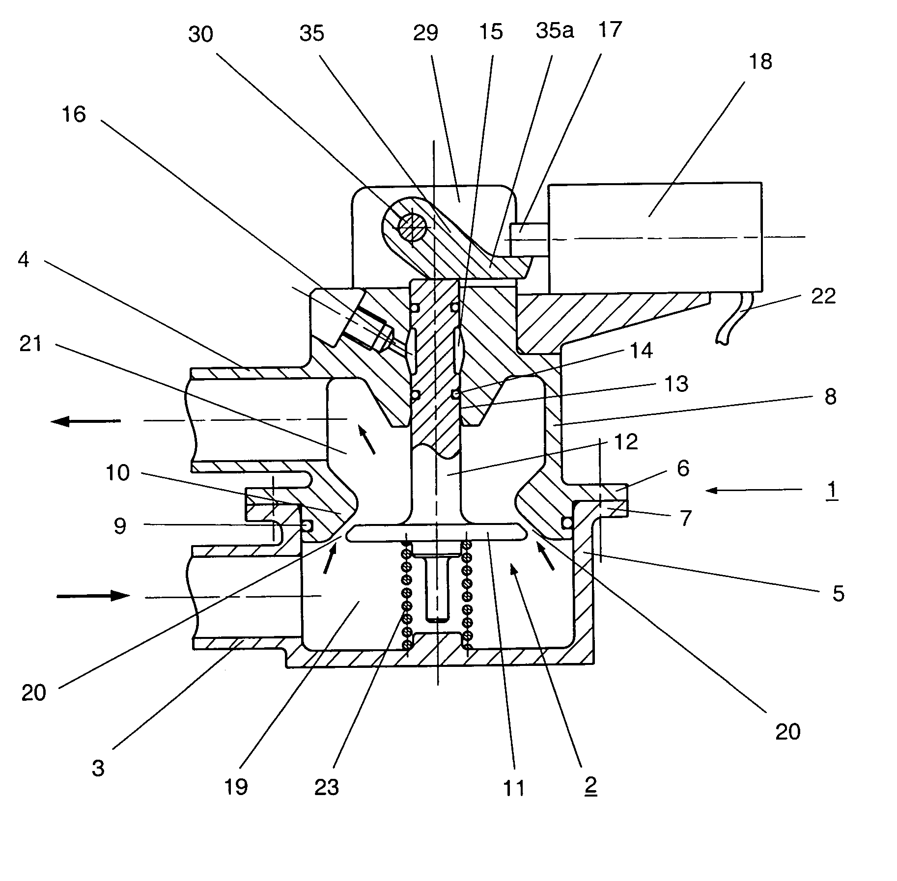 Quick-closing valve for the interruption of a fluid flow