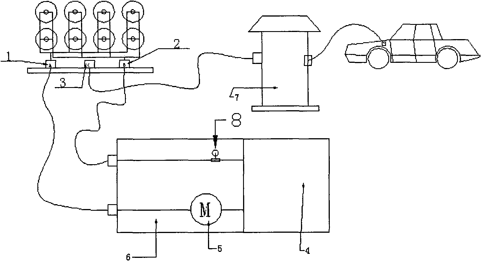 Return oil detection method of hydraulic type natural gas vehicle gas-filling substation