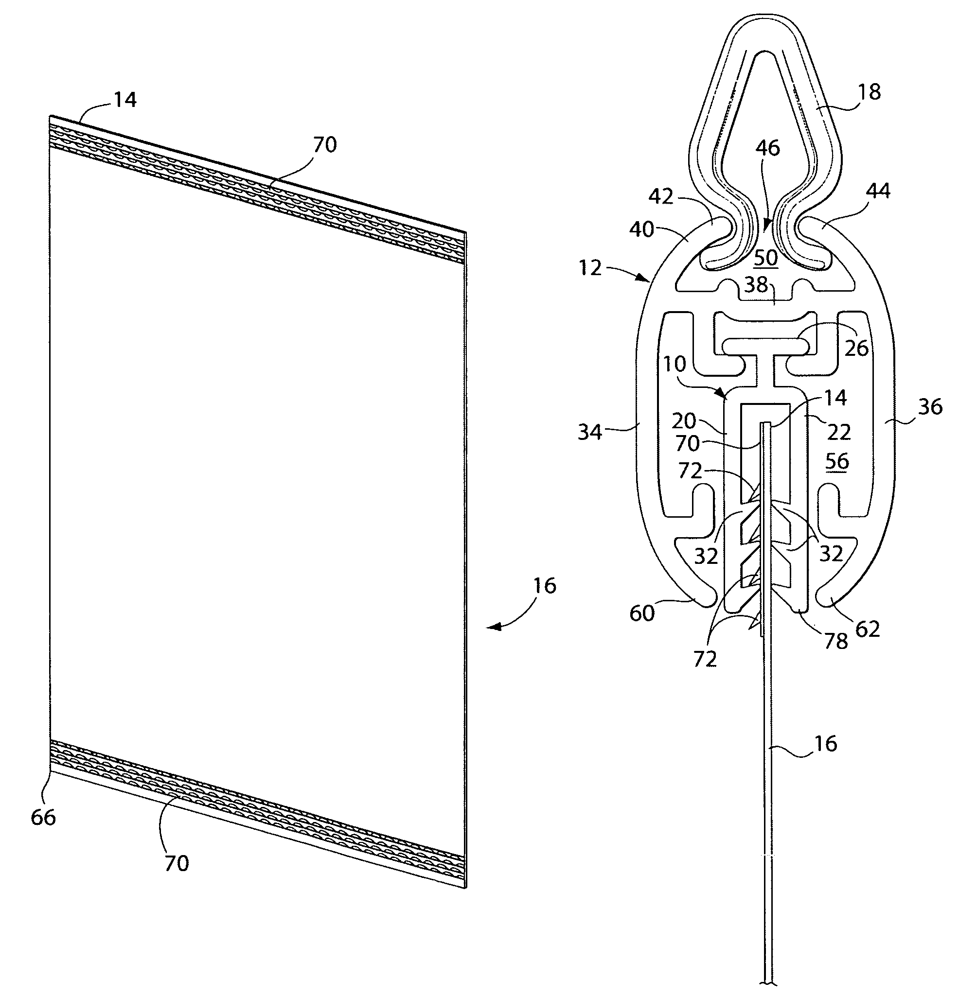 Edge retaining graphic support arrangement