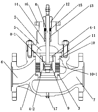 High-performance single-clack dual-seal pneumatic adjusting valve for nuclear power