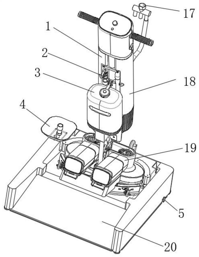 Cleaning device of handheld scrubber