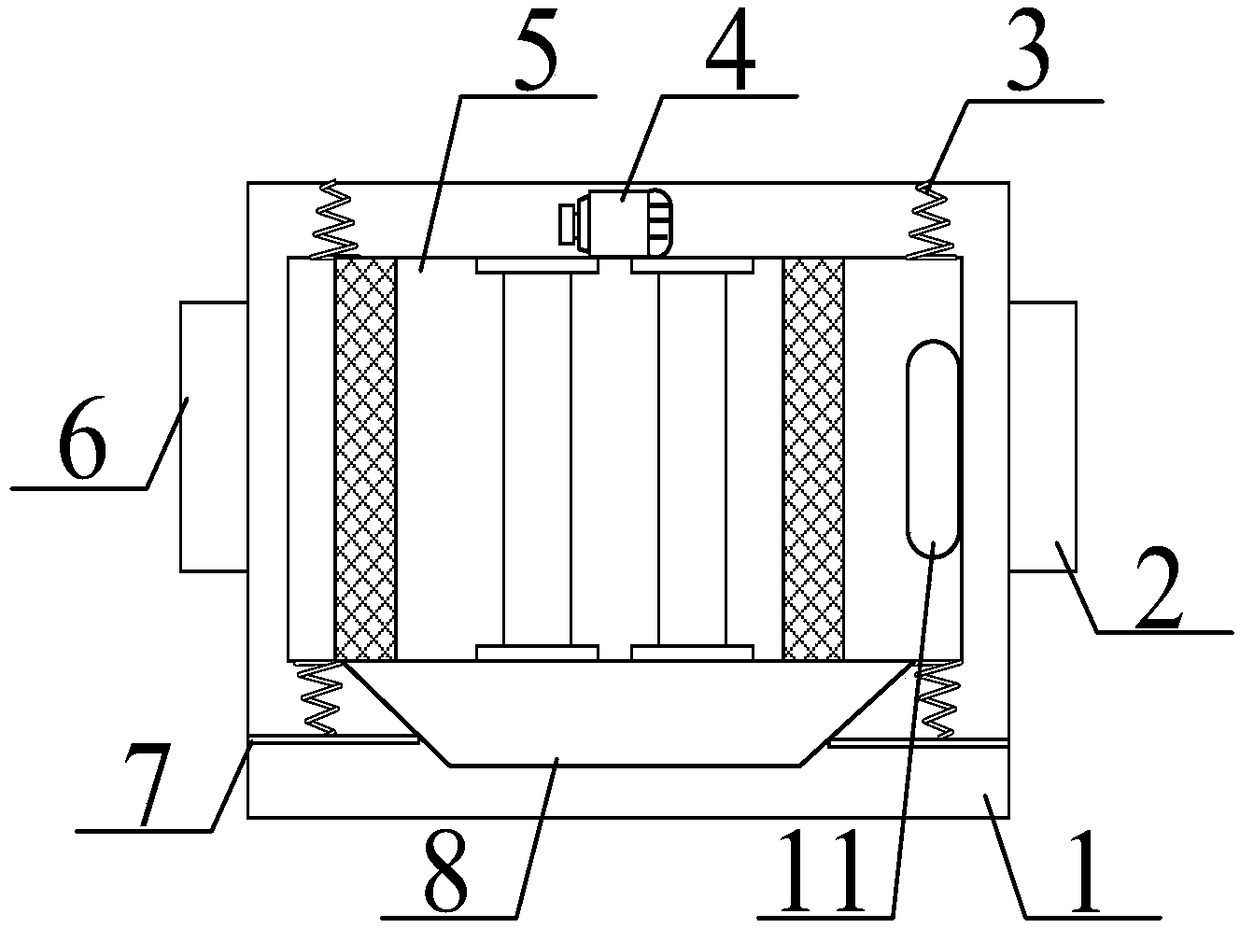 Energy-saving and emission-reducing extruder tail gas treatment device