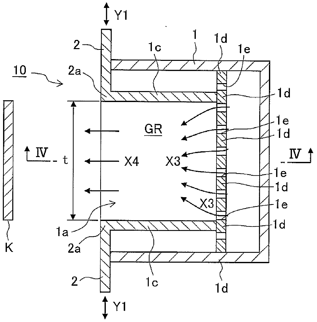 Gas wiping device