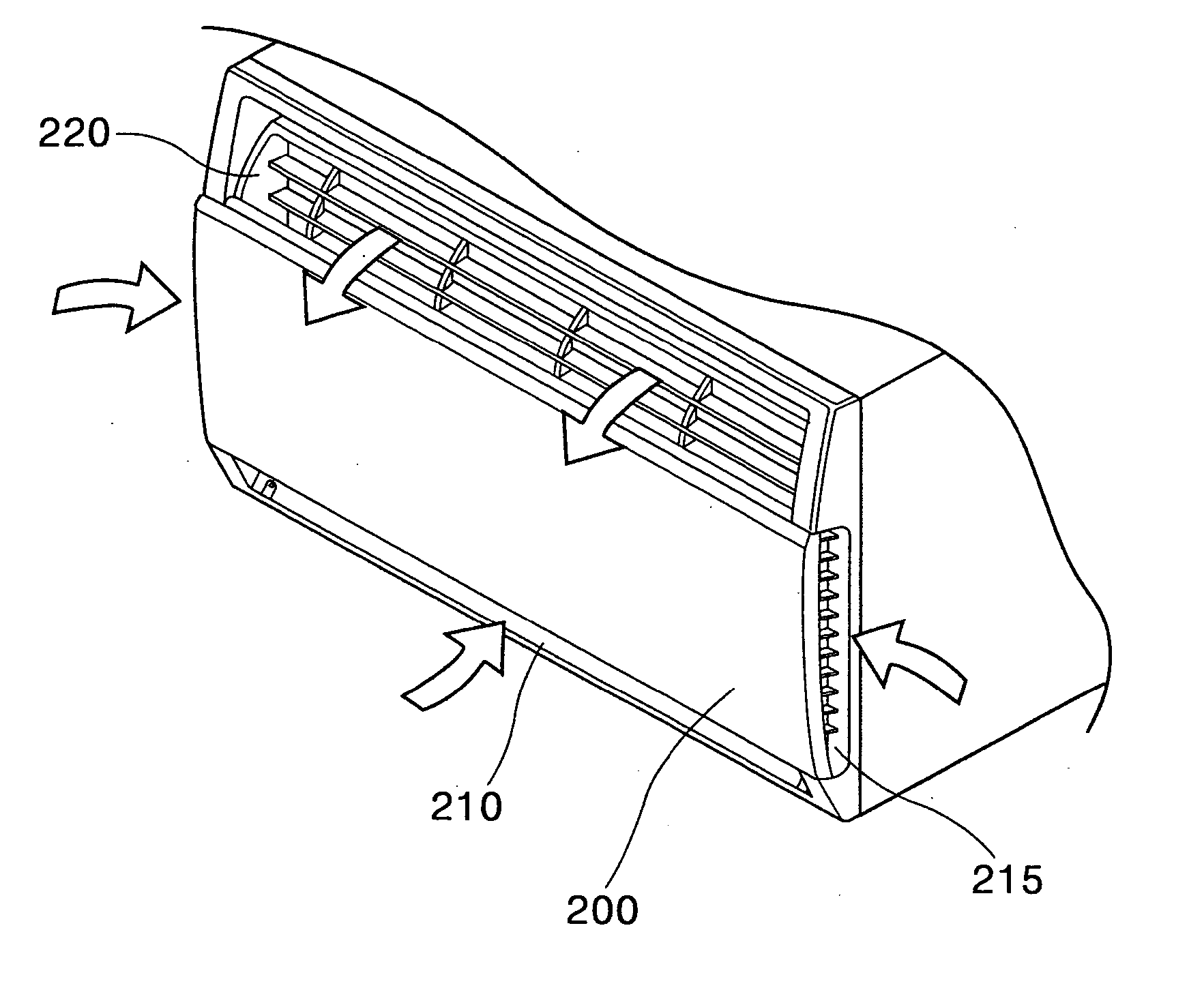 Integral type air conditioner and front panel thereof