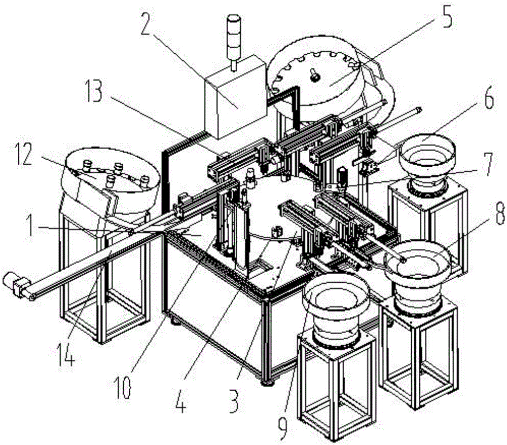 Water collecting cup type disposable anesthetic breathing circuit automatic assembling machine