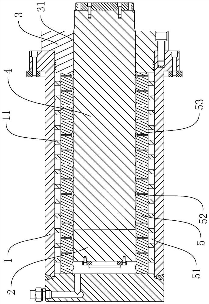 Energy-saving gap sealing type hydraulic cylinder and detection equipment applying same