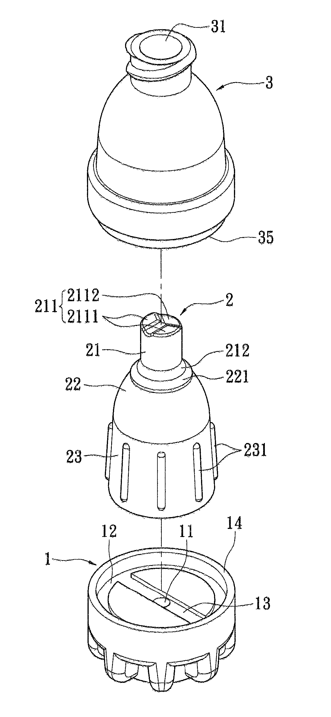 Needleless injection structure