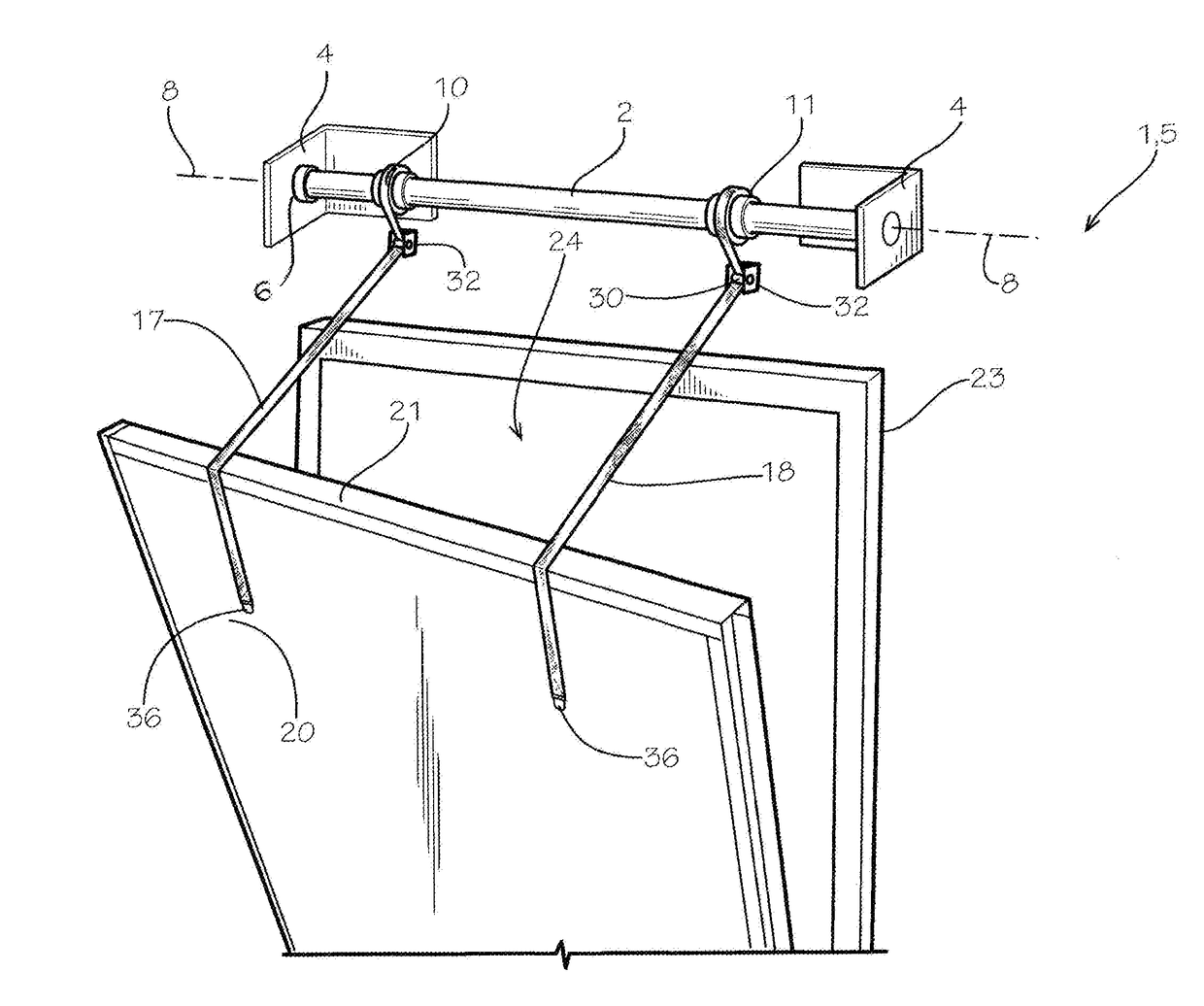 Pipe and Strap Operating Drive System for Door Mechanisms and Similar Structures