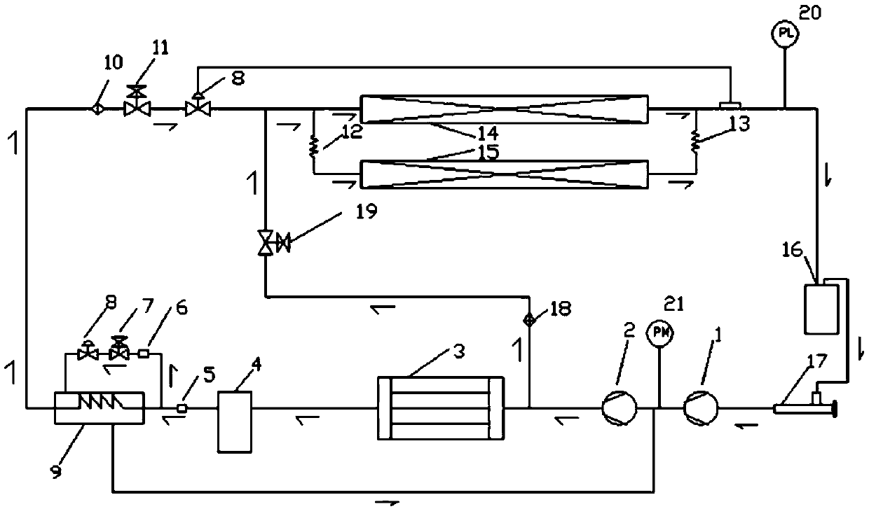 Quick freezer with hot gas defrosting function