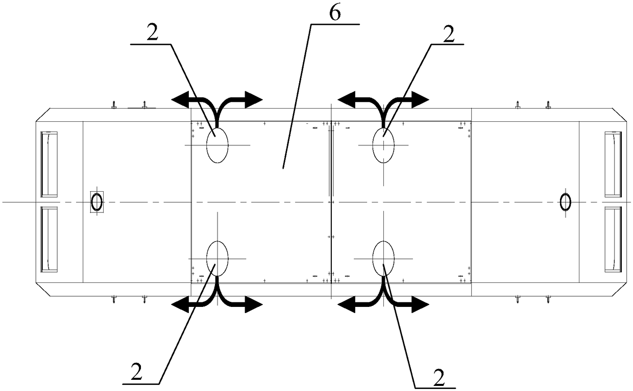 Ventilation method between mechanical rooms of storage battery vehicle