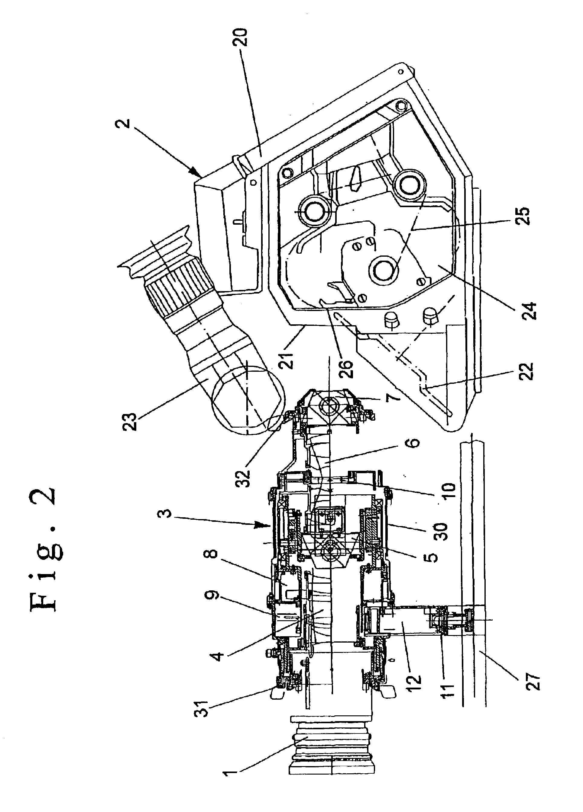 Optical system for the rotation of images taken by a film camera about the optical axis