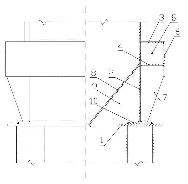 Steel ring beam structure of steel plate silo