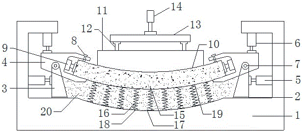 Railway tunnel bottom structure dynamic force model testing device and method