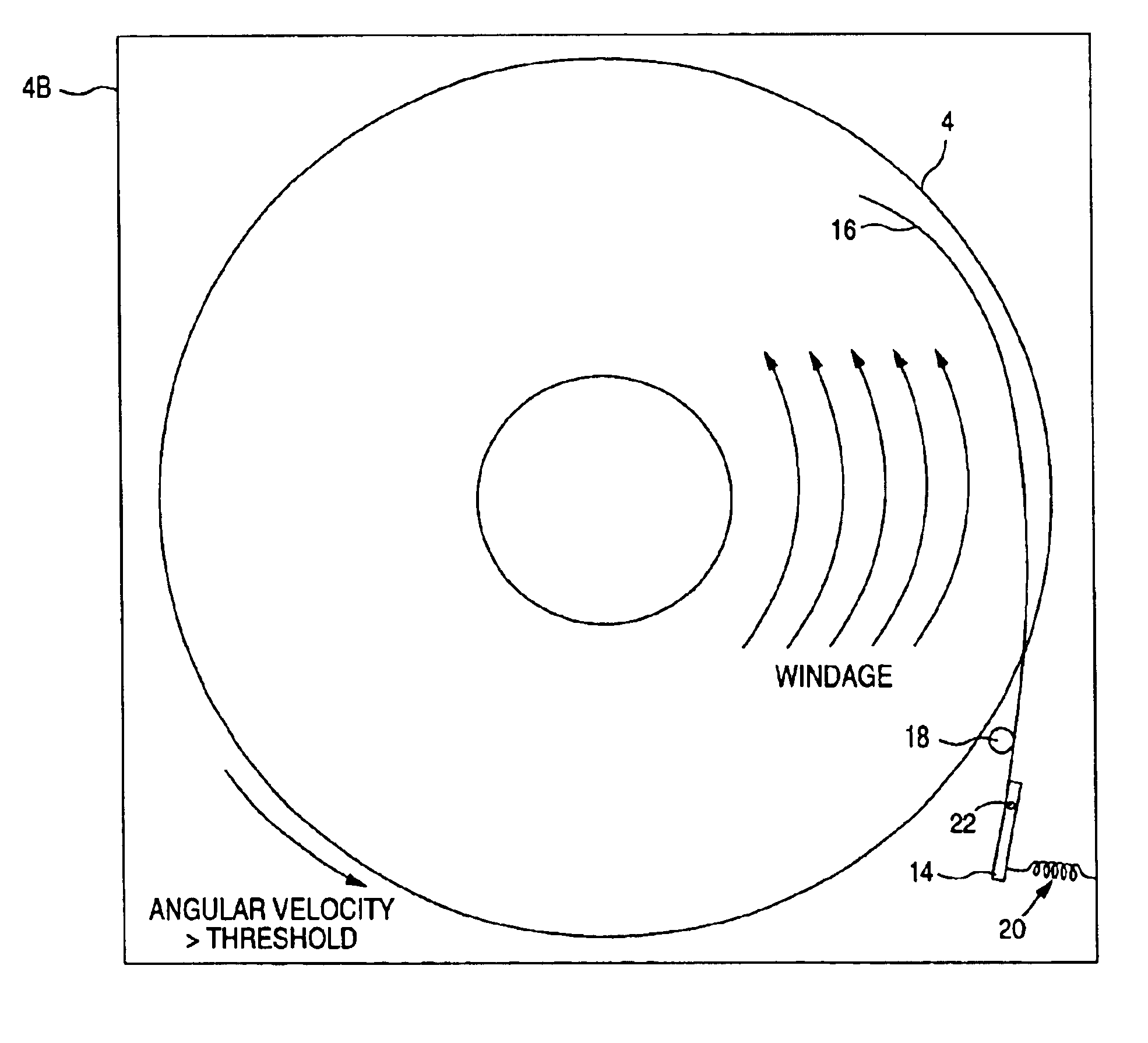 Disk drive comprising a ratchet arm applied to a disk and disengaged through windage generated by the disk rotating