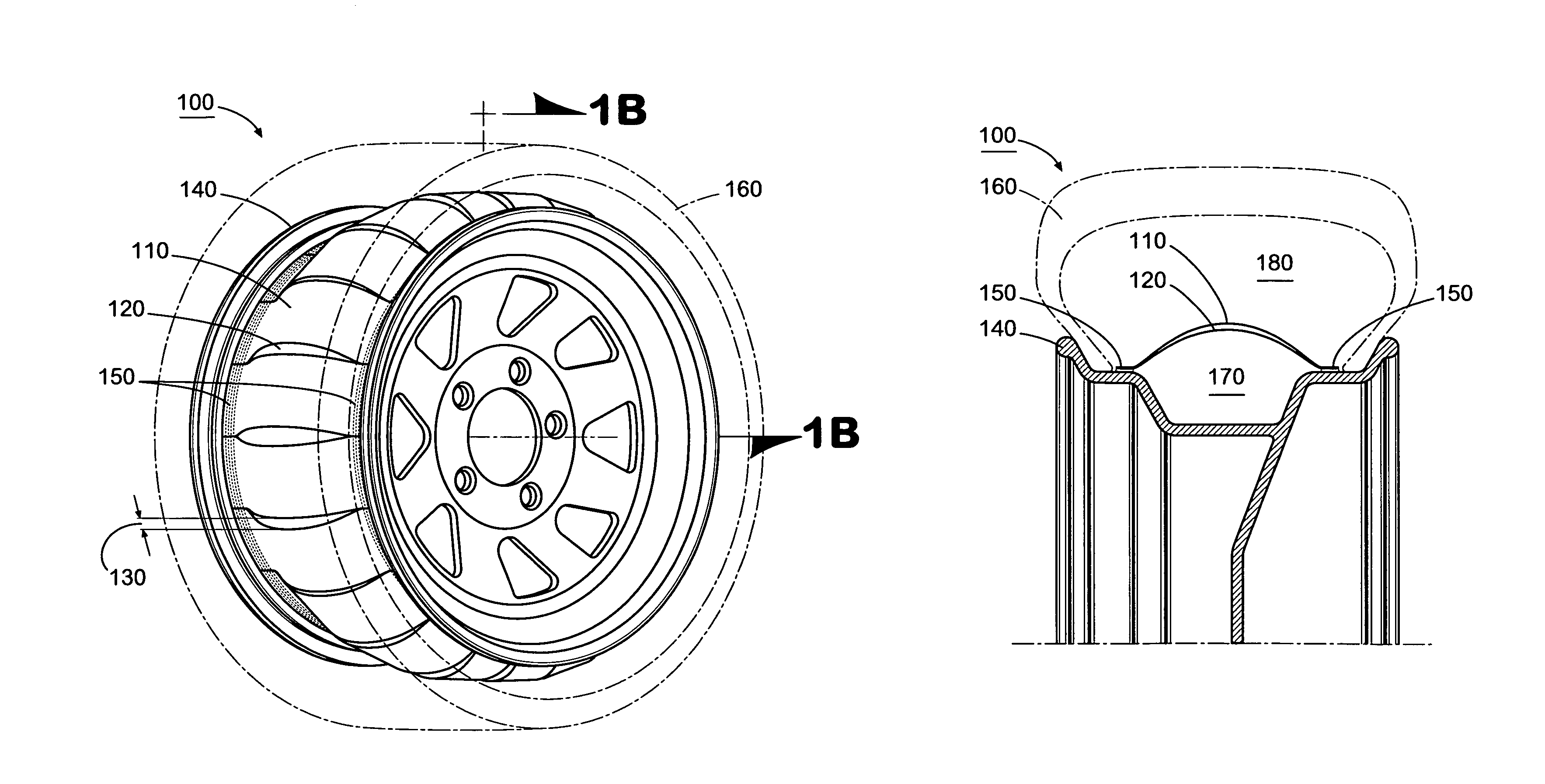 Tire and wheel noise reducing device and system