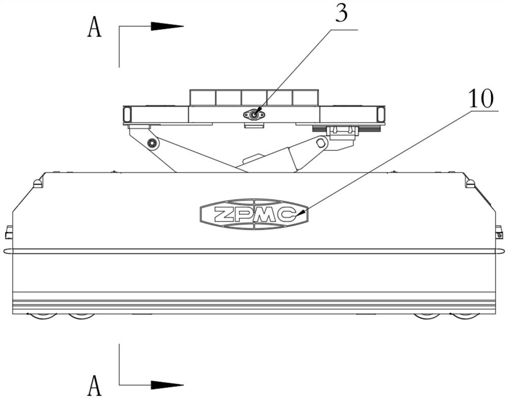 Heavy-load right-angle rail changing RGV device and rail changing operation thereof