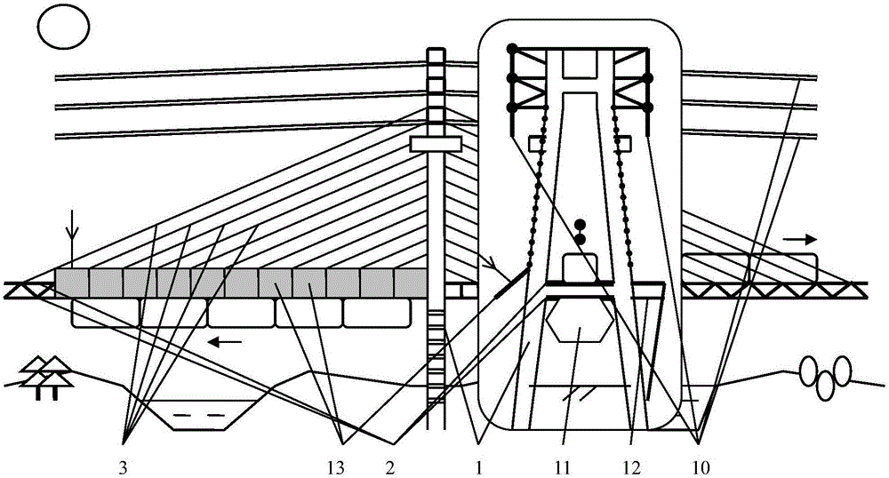 Upper and lower two-way logistics rail method and Upper and lower two-way logistics rail device
